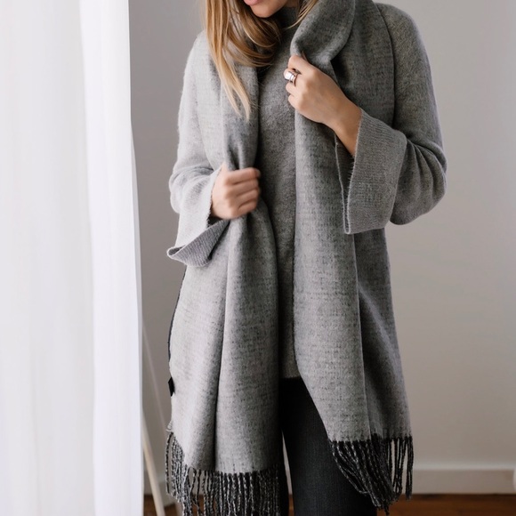 Soft Charcoal Black Scarf - Picture 3 of 6